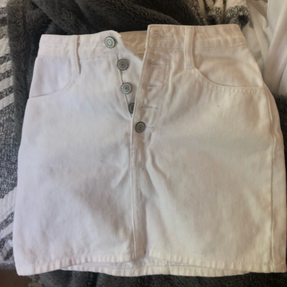 White jean skirt